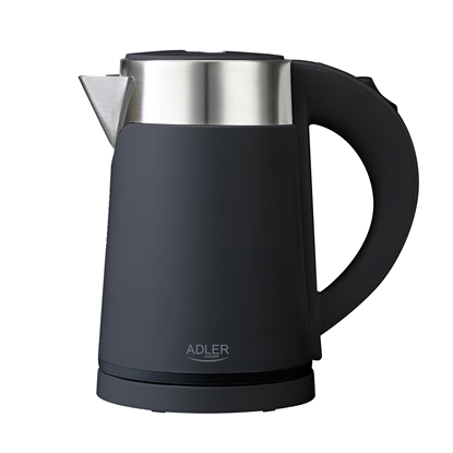 Attēls no Adler | Kettle | AD 1372 | Electric | 800 W | 0.6 L | Plastic/Stainless steel | 360° rotational base | Black