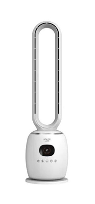 Изображение Adler Bladeless Fan | AD 7344 | Tower Fan | 60 W | Diameter 23 cm | Number of speeds 3 | Oscillation | Remote control | White