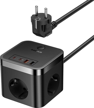 Attēls no adowarka Baseus OS-Baseus PowerCombo Cube Power Strip 3AC+2U+2C 30W 1.5m EU Cluster Black