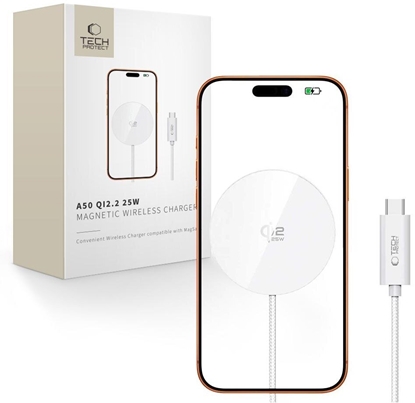 Изображение adowarka Tech-Protect TECH-PROTECT A50 MAGNETIC MAGSAFE WIRELESS CHARGER 25W QI2.2 WHITE