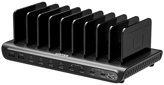 Picture of adowarka Unitek 10-portowa stacja adowania USB-C i USB-A 240W (P1230CBK01-EU)