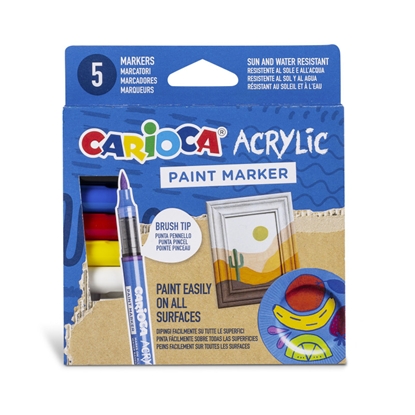 Изображение Akrila krāsu marķieri CARIOCA, 5 gab., kastē