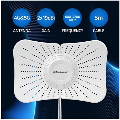 Picture of Antena paraboliczna 4G 5G LTE | 2x19dBi | kierunkowa | zewnętrzna| 1710-2700 MHz | 3300-4200 MHz | N Female | wodoodporna | 5m 
