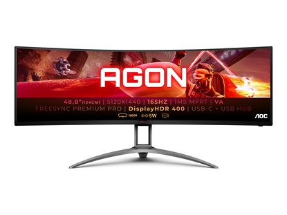 Изображение AOC | Gaming Monitor | AG493UCX2 | 49 " | VA | DQHD | 32:9 | 165 Hz | 1 ms | 5120 x 1440 pixels | 550 cd/m² | HDMI ports quantity 3 | Black | Warranty 36 month(s)
