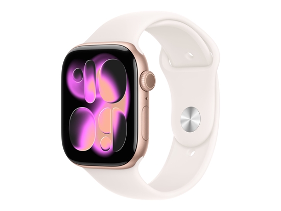 Изображение Apple Watch Series 11 GPS + Cellular 46mm Rose Gold Aluminium Case with Light Blush Sport Band - M/L | Apple