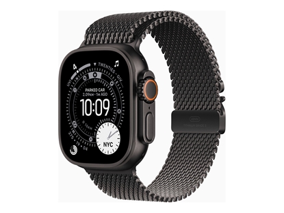 Изображение Apple Watch Ultra 3 GPS + Cellular 49mm Black Titanium Case with Black Titanium Milanese Loop - Large | Apple