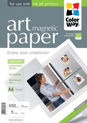 Attēls no ART | White | 650 g/m² | A4 | A4 | Matte Magnetic Photo Paper