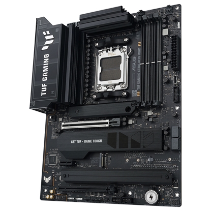 Изображение Asus TUF GAMING X870E-PLUS WIFI7 | Processor family AMD | Processor socket AM5 | DDR5 | Supported hard disk drive interfaces SATA, M.2 | Number of SATA connectors 4
