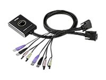 Изображение Aten 2-Port USB DVI/Audio Cable KVM Switch with Remote Port Selector | Aten | 2-Port USB DVI/Audio Cable KVM Switch with Remote Port Selector