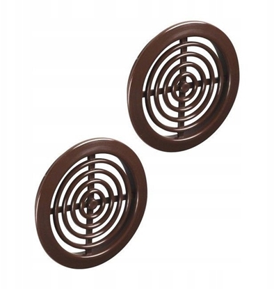 Attēls no AWENTA Kratka wentylacyjna Awenta T72BR MINI-AWENT fi45/52mm brzowa (opak.2szt.)