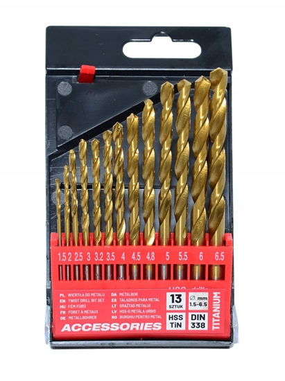 Picture of AWTOOLS WIERTO METAL TYTAN KPL. 13szt./1,5-6,5mm/