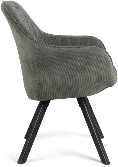 Picture of BAGO DINING CHAIR MOSS GREEN/WOOD LEGS