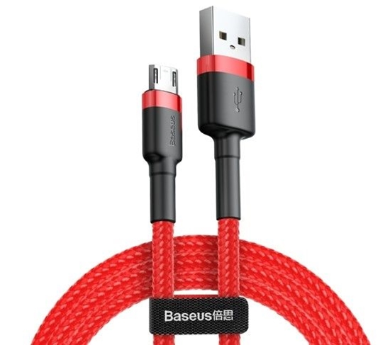 Picture of Baseus Cafule Cable Durable Nylon Braided Wire USB / micro USB QC3.0 2.4A 1M Red