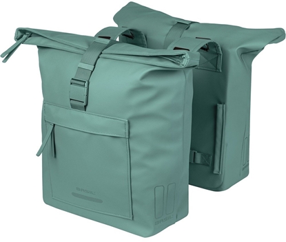 Picture of Basil Sakwa podwójna BASIL BROOKLYN DOUBLE PANNIER BAG 41L Universal Bridge System silvergreen