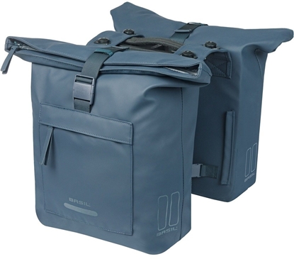 Picture of Basil Sakwa podwójna BASIL BROOKLYN DOUBLE PANNIER BAG 41L, MIK System (ready to go) navy