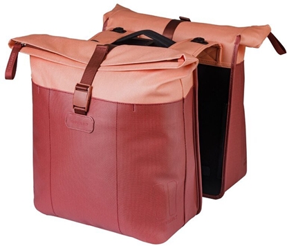 Picture of Basil Sakwa podwójna BASIL VIVE DOUBLE PANNIER BAG 28-35L, MIK System (ready to go), burgundy/pink