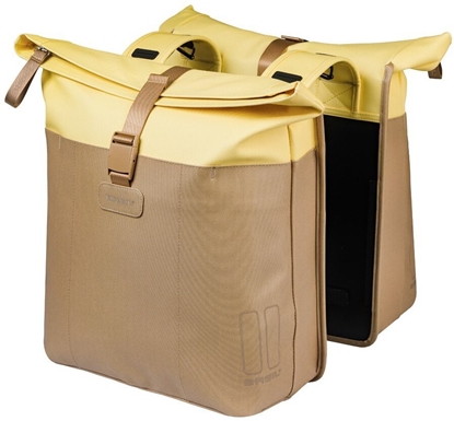 Picture of Basil Sakwa podwójna BASIL VIVE DOUBLE PANNIER BAG 28-35L, Universal Bridge System, sand/yellow