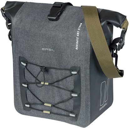 Picture of Basil Sakwa pojedyncza BASIL NAVIGATOR STORM SINGLE PANNIER BAG M 12-15 L, MIK Hooks System grey black