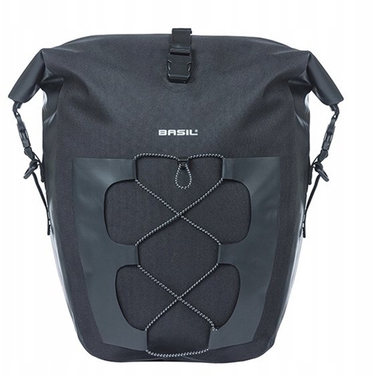 Picture of Basil Sakwa pojedyncza BASIL NAVIGATOR WATERPROOF SINGLE PANNIER BAG L 25-31 L, MIK Hooks System black
