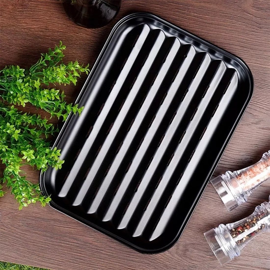 Изображение BBQ Blacha do grillowania stalowa perforowana czarna 34.5x24cm BBQ 489317