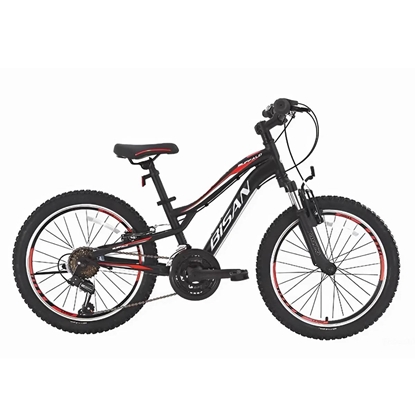 Изображение Bērnu velosipēds Bisan BUFFALO Matt Black/Red (Rata izmērs: 24 Rāmja izmērs: 12)