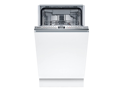 Изображение Bosch Dishwasher | SPV4EMX25E | Built-in | Width 45 cm | Number of place settings 10 | Number of programs 6 | Energy efficiency class C | AquaStop function | White