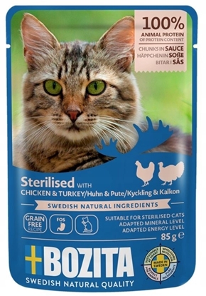 Attēls no Bozita Sterilised Chicken & Turkey In Sauce karma mokra 85g