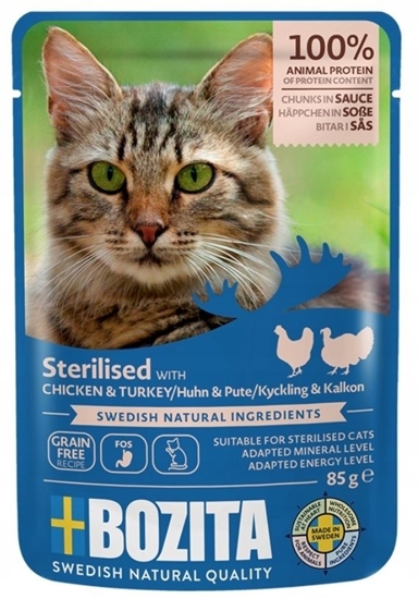 Изображение Bozita Sterilised Chicken & Turkey In Sauce karma mokra 85g