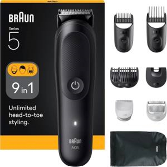 Изображение Braun 9-in-1 Grooming Kit  All-in-One Kit Series 5 AIO5540  Cordless  Number of length steps 14  Black