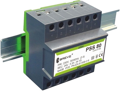Изображение BREVE Transformator PSS 80N 230/12V na szyn (16012-9906)