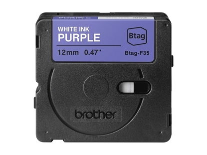 Изображение Brother BTAG-F35 marķēšanas lenta Balts uz violeta