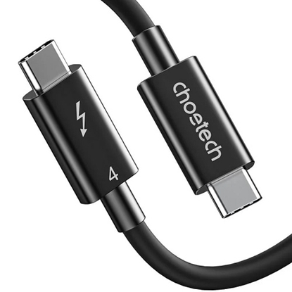 Attēls no Cable CHOETECH Thunderbolt 4, USB-C to USB-C, 40Gbps, 100W, 20V/ 5A, 8K/ 60Hz, 0.8m