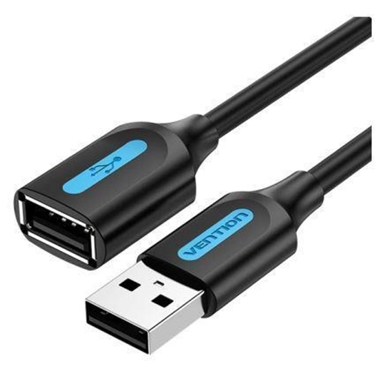 Изображение CABLE USB2.0 MALE TO FEMALE/0.5M BLACK CBIBD VENTION