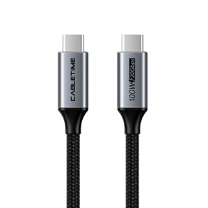 Attēls no Cable USB3.2, Type C - Type C, 20Gbps, 100W, 20V/ 5A, 4K/ 60HZ, 1m