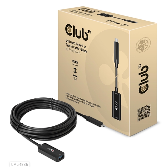 Picture of CABLE USB-C TO USB 5M/M/F CAC-1536 CLUB3D