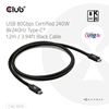 Изображение CABLE USB-C TO USB-C 1.2M/BLACK CAC-1570 CLUB3D