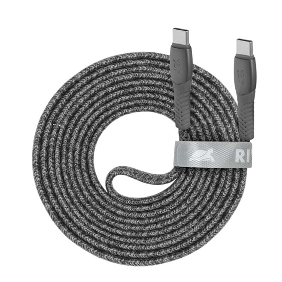 Picture of CABLE USB-C TO USB-C 2.1M/GREY PS6105 GR21 RIVACASE