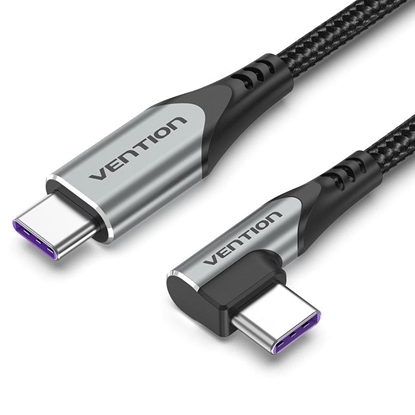 Attēls no CABLE USB-C TO USB-C R.ANGLE/1M GRAY TAKHF VENTION