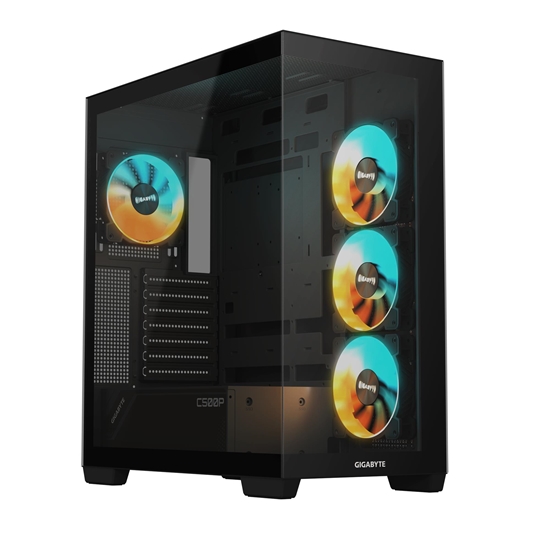 Picture of Case|GIGABYTE|GB-C500P ST|MidiTower|Case product features Transparent panel|ATX|MicroATX|MiniITX|Colour Black|GB-C500PST