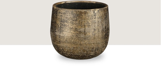 Picture of Lumarko CERAMIC POT MARCUS D18 H16 BRONZE METAL