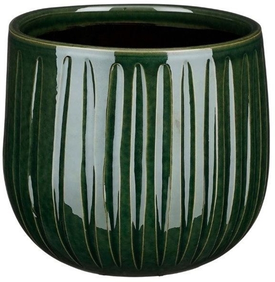 Picture of CERAMIC POT PABLO D18 H16CM GREEN RIBBLE