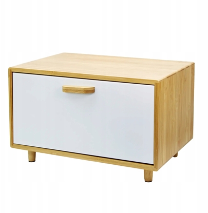 Изображение Chlebak Brunbeste Chlebak bambusowy stalowy pojemnik na pieczywo chleb buki biay BRUNBESTE BB-2677