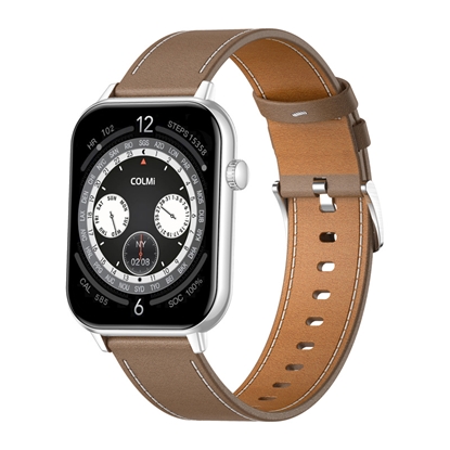 Изображение COLMI C28 Smartwatch – Silver + Brown Leather Stra