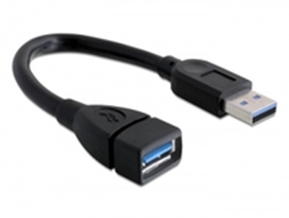 Изображение Delock Extension cable USB 3.0 A-A 15 cm male / female  black
