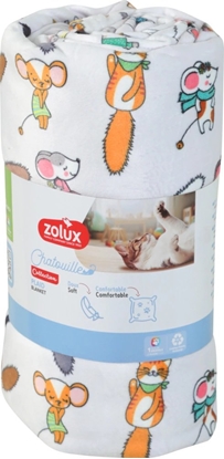 Изображение Diamsil ZOLUX Legowisko dla kota pled wzór koty i myszy CHATOUILLE 152,5x74cm