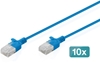 Picture of Digitus CAT 6 U-UTP Slim patch cable, 0.5 m, blue, 10 pieces