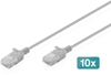 Picture of Digitus CAT 6 U-UTP Slim patch cable, 0.5 m, gray, 10 pieces