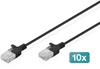 Picture of Digitus CAT 6 U-UTP Slim patch cable, 1.5 m, black, 10 pieces