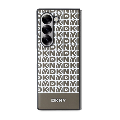 Attēls no DKNY PU Leather Repeat Pattern Bottom Stripe MagSafe Case for Samsung Galaxy Z Fold 6 / brown