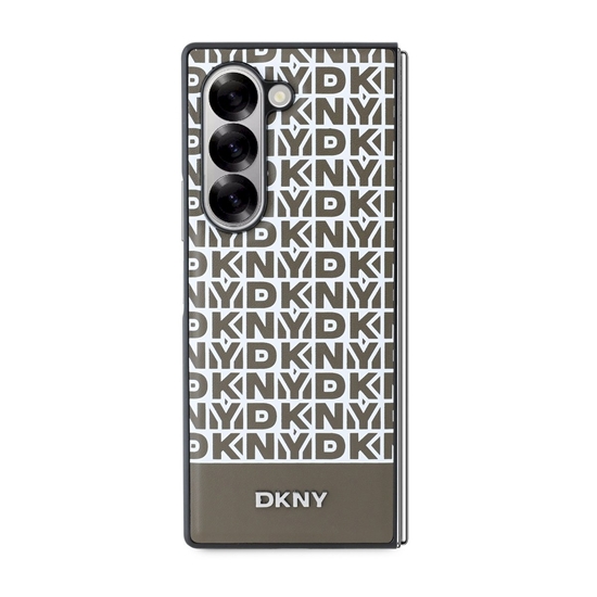 Picture of DKNY PU Leather Repeat Pattern Bottom Stripe MagSafe Case for Samsung Galaxy Z Fold 6 / brown